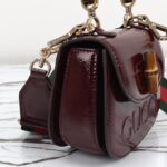 Replica Gucci Bamboo 1947 Patent Bordeaux - high-end replica designer purse