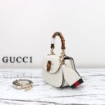 Replika torebki Gucci Bamboo 1947 Patent White - najwyższej jakości superklon