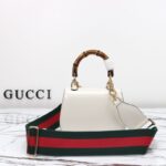 Replika Gucci Bamboo 1947 Patent White - luksusowa podróbka torebki najwyższej jakości