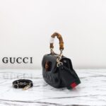 Replica Gucci Bamboo 1947 Patent Black - high-end replica designer purse