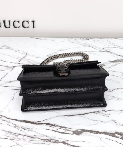 Fake Gucci Dionysus Small Shoulder Bag Patent Black - premium superclone handbag