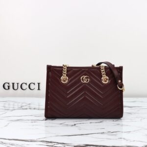Fake Gucci GG Marmont Tote Bordeaux - premium superclone handbag