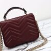 Replica Gucci Marmont Mini Top Handle Bordeaux - premium superclone handbag
