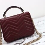 Replica Gucci Marmont Mini Top Handle Bordeaux - premium superclone handbag