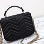 Replica Gucci Marmont Mini Top Handle Black - premium superclone handbag