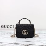 Replica Gucci Marmont Mini Top Handle Black - premium superclone handbag