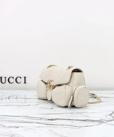 Replica Gucci Marmont 2.0 GG Shoulder Bag White - elite factory replica handbag