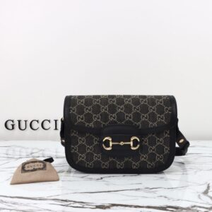 Fake Gucci G 1955 Horsebit Black Denim - best quality fake designer bag