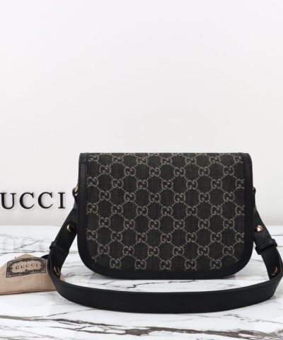 Fake Gucci G 1955 Horsebit Black Denim - 1:1 premium replica handbag
