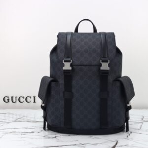 Fake Gucci GG Supreme Backpack Black - top-grade luxury bag dupe
