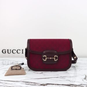 Replica Gucci G 1955 Horsebit Red Denim - affordable luxury replica bag