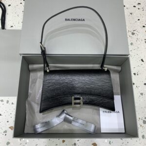 Replica Balenciaga Crush Small Black Silver - premium superclone handbag
