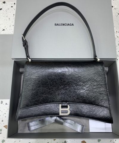 Replica Balenciaga Crush Large Black Silver - affordable designer bags