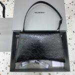 Replica Balenciaga Crush Large Black Silver - premium superclone handbag
