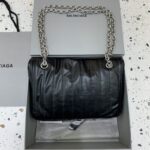 Replica Balenciaga Monaco Black Silver - 1:1 premium replica handbag