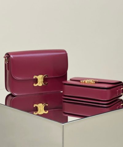 Fake Celine Triomphe Mini Bordeaux - premium superclone handbag