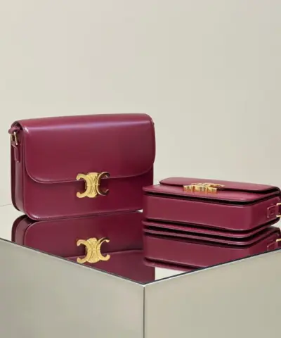 Fake Celine Triomphe Mini Bordeaux - premium superclone handbag