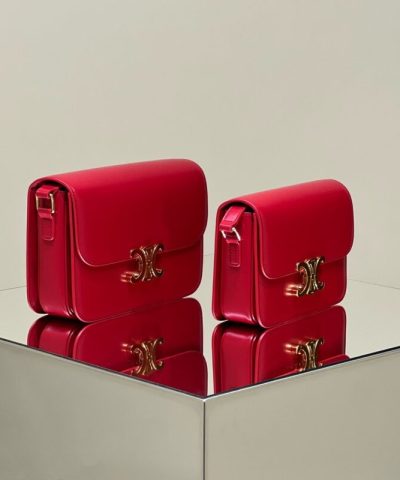 Fake Celine Triomphe Mini Red - designer handbag clone