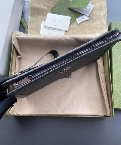 Replica Gucci G Ophidia Clutch Grey - top-grade luxury bag dupe