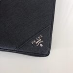 Replica Prada Saffiano Long Wallet Black Silver - 1:1 premium replica handbag