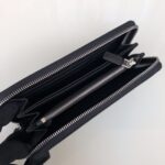 Replica Prada Saffiano Long Wallet Black Silver - 1:1 premium replica handbag