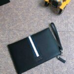 Replica Prada Large Pouch White Line - 1:1 premium replica handbag