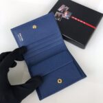 Replica Prada Saffiano Two Fold Wallet Blue - top-grade luxury bag dupe