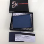 Replica Prada Saffiano Two Fold Wallet Blue - high-quality designer bag dupe