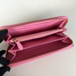 Replica Prada Saffiano Long Zipper Wallet Pink