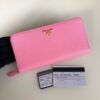 Fake Prada Saffiano Long Zipper Wallet Pink - designer handbag clone