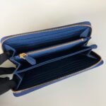 Replica Prada Saffiano Long Zipper Wallet Blue - 1:1 premium replica handbag