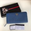 Replica Prada Saffiano Long Zipper Wallet Blue - top-grade luxury bag dupe