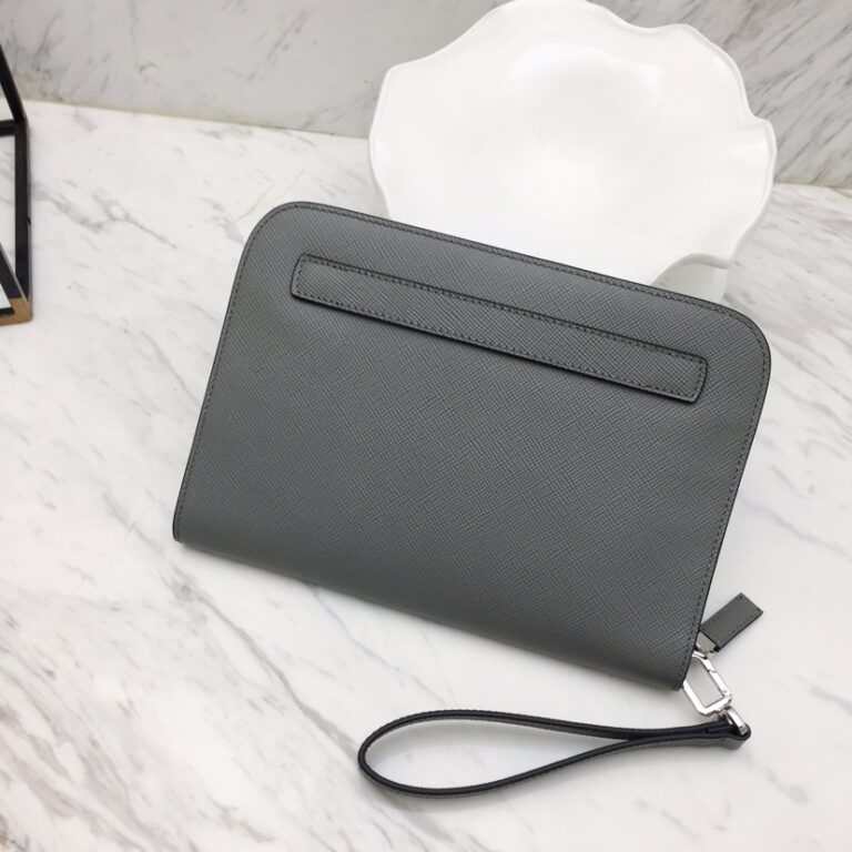 Prada Saffiano New Pouch Grey - Image 2