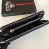 Replica Prada Saffiano Long Wallet Black Silver - ultra-realistic fake purse