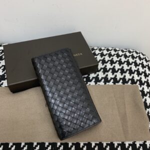 Replica Bottega Veneta Intrecciato Wallet Black - affordable designer bags
