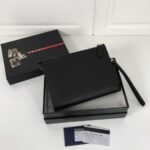 Replica Prada Saffiano Pouch Silver
