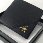 Replica Prada Bifold Wallet Black - 1:1 premium replica handbag