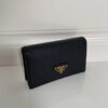 Replica Prada Saffiano Wallet Black Silver - best quality fake designer bag