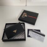 Replica Prada Saffiano Wallet Black Silver - 1:1 premium replica handbag