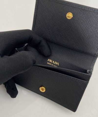 Replica Prada Saffiano Wallet Black Silver - best quality fake designer bag
