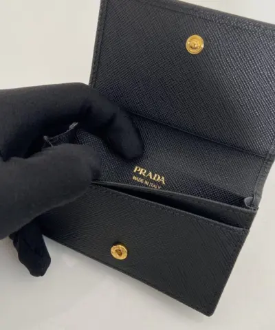 Replica Prada Saffiano Wallet Black Silver - best quality fake designer bag