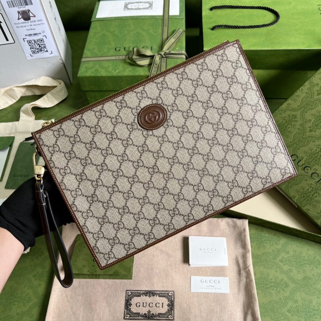 Replica Gucci Ophidia Clutch Brown - premium superclone handbag