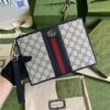 Fake Gucci Ophidia Web Clutch Blue - elite factory replica handbag