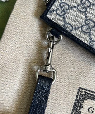 Fake Gucci Ophidia Web Clutch Blue - premium superclone handbag