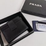 Replica Prada Saffiano Two Fold Wallet Silver - affordable luxury replica bag
