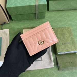 Fake Gucci Marmont Card Holder Pink - premium superclone handbag