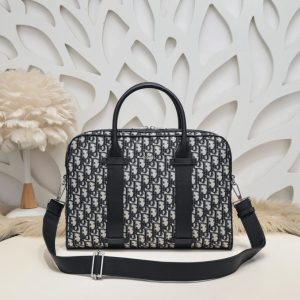 Fake Dior Oblique Briefcase White - best quality fake designer bag