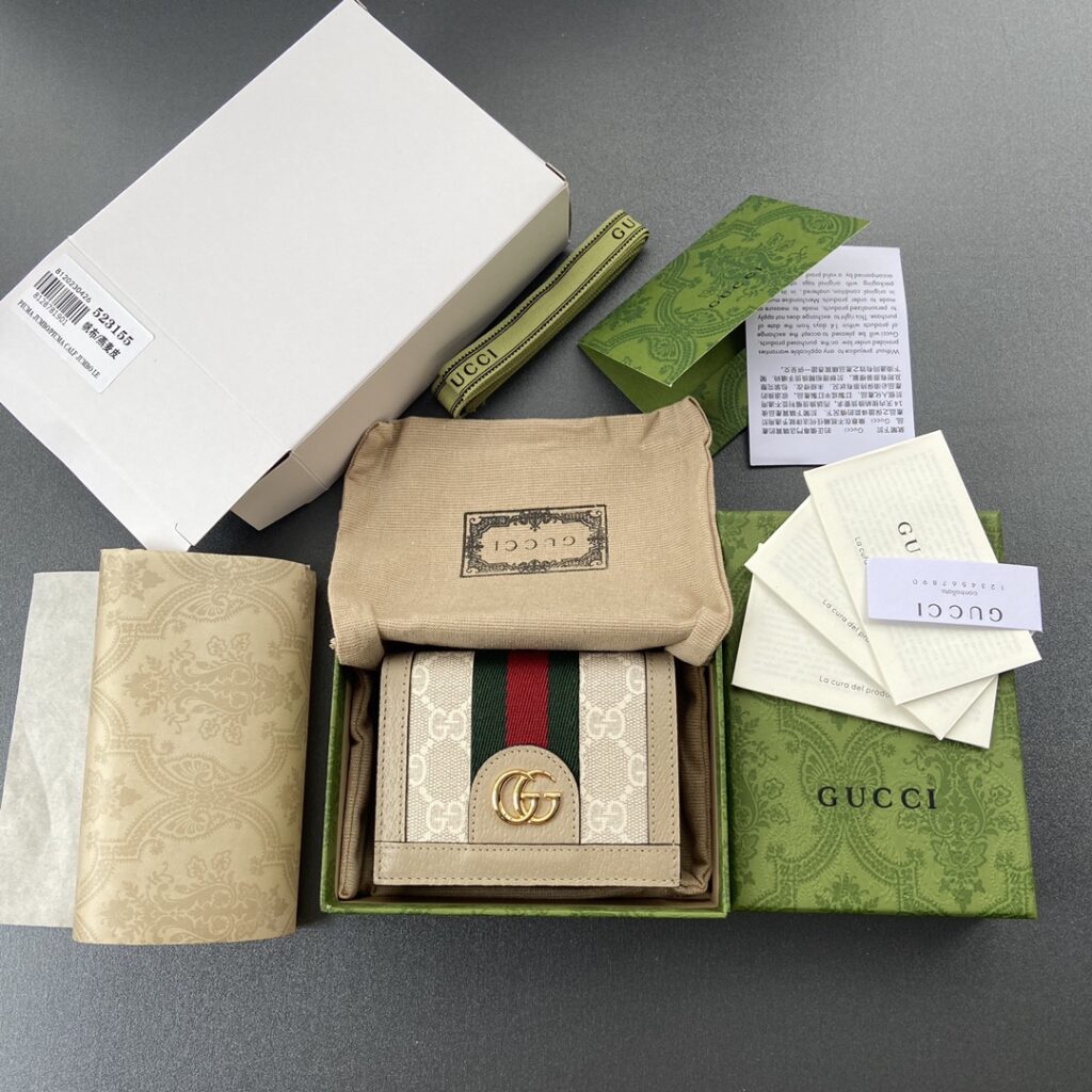 Replica Gucci Ophidia Compact White Wallet