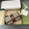 Fake Gucci Ophidia Long Wallet Brown - affordable luxury replica bag