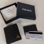 Replica Prada Saffiano Short Wallet Golden
